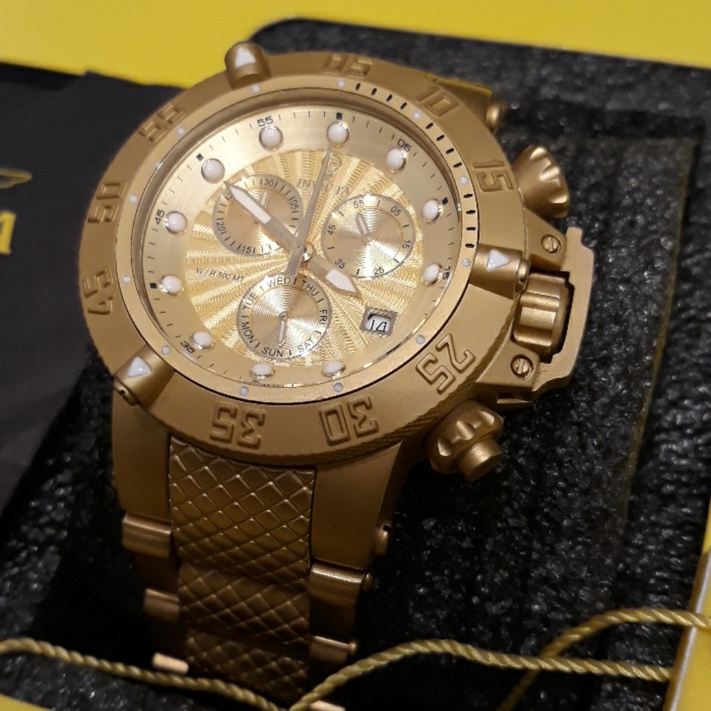 Invicta Gabrielle Union Watch Gold Monochromatic Unisex Big 50mm SA III Subaqua
